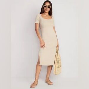 Old Navy Beige Midi Dress